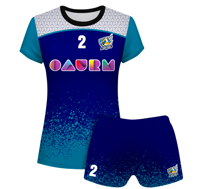 Conjunto voley mujer manga corta sublimado modelo corte