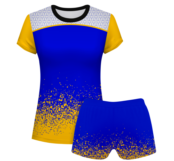 Conjunto voley mujer manga corta sublimado modelo corte