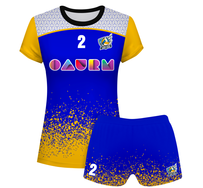 Conjunto voley mujer manga corta sublimado modelo corte