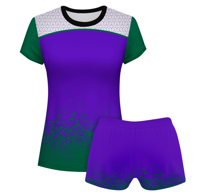 Conjunto voley mujer manga corta sublimado modelo corte