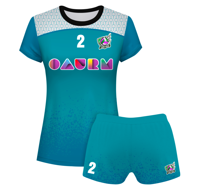 Conjunto voley mujer manga corta sublimado modelo corte