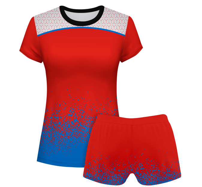 Conjunto voley mujer manga corta sublimado modelo corte