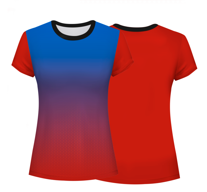 Camiseta voley mujer manga corta sublimada modelo degradado