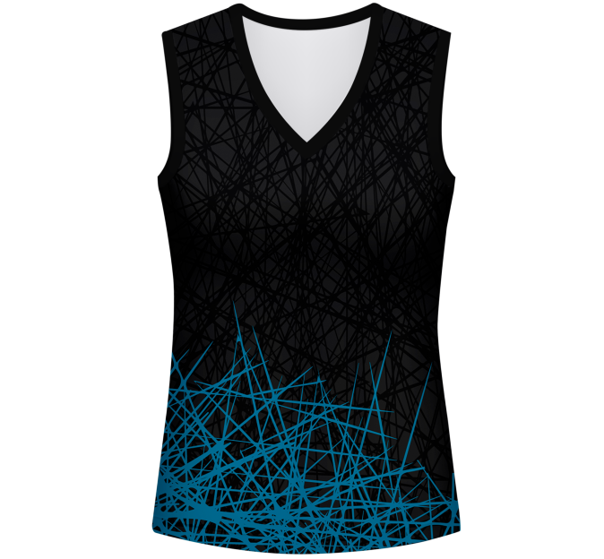 Camiseta voley mujer sin mangas sublimada modelo líneas