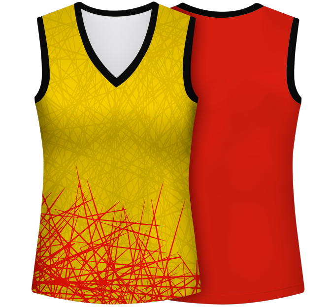 Camiseta voley mujer sin mangas sublimada modelo líneas