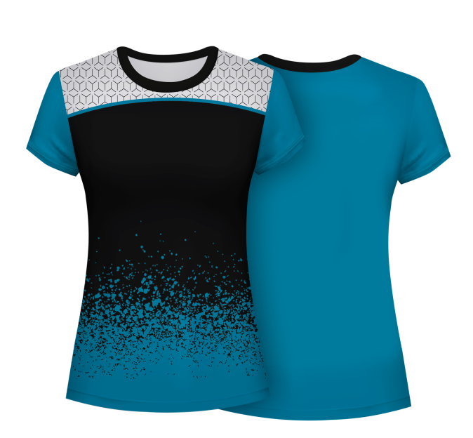 Camiseta voley mujer manga corta sublimada modelo corte