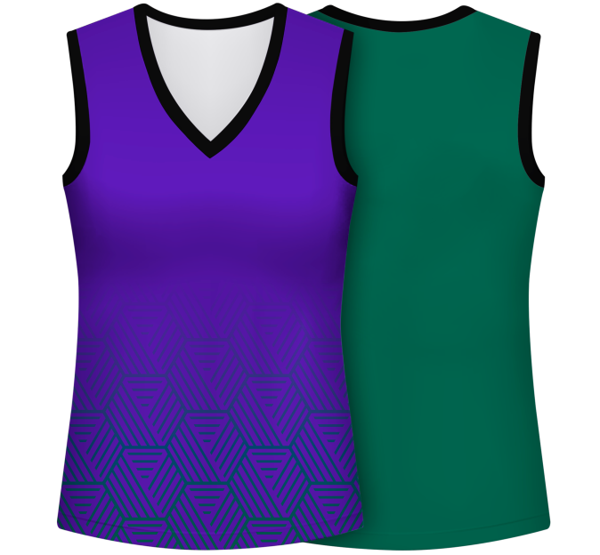 Camiseta voley mujer sin mangas sublimada modelo hexágono