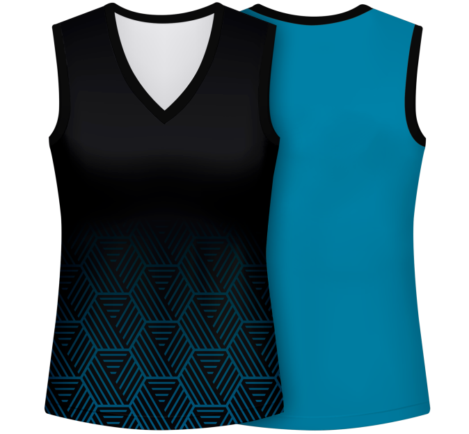 Camiseta voley mujer sin mangas sublimada modelo hexágono