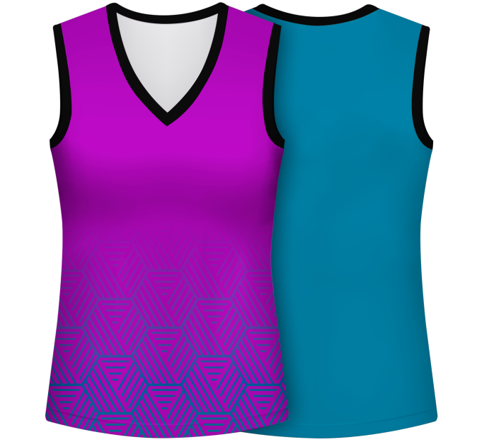 Camiseta voley mujer sin mangas sublimada modelo hexágono