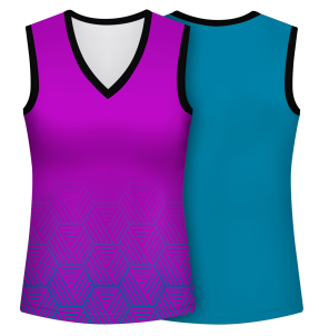 Camiseta voley mujer sin mangas sublimada modelo hexágono