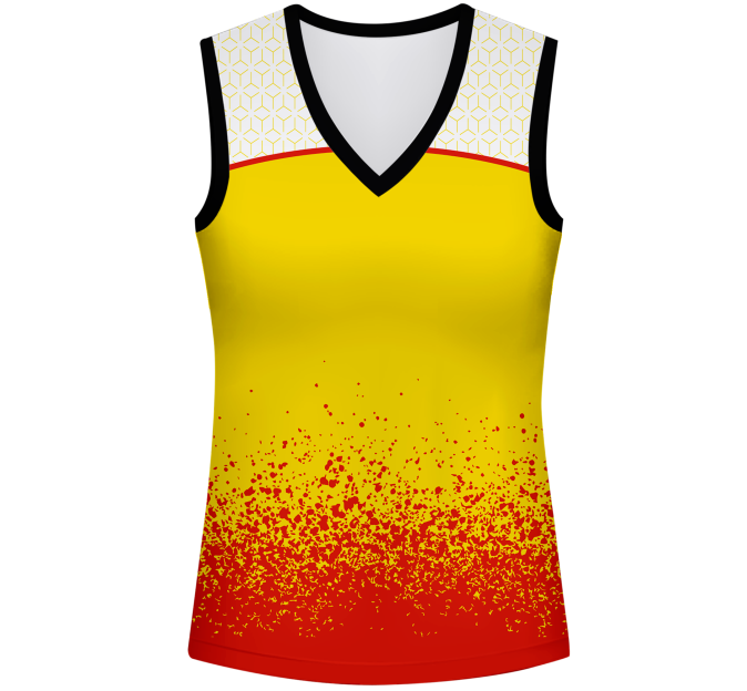 Camiseta voley mujer sin mangas sublimada modelo corte