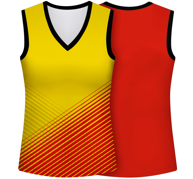 Camiseta voley mujer sin mangas sublimada modelo rayas