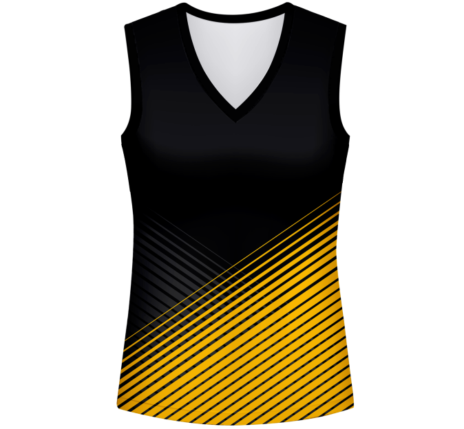 Camiseta voley mujer sin mangas sublimada modelo rayas