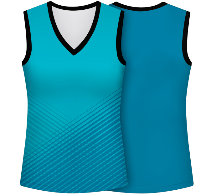 Camiseta voley mujer sin mangas sublimada modelo rayas
