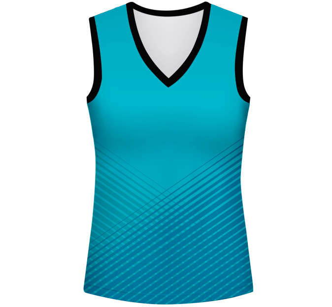 Camiseta voley mujer sin mangas sublimada modelo rayas