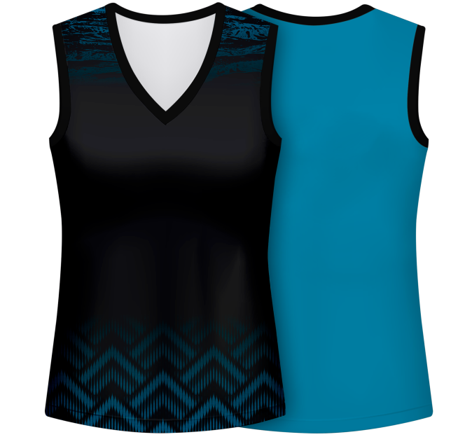 Camiseta voley mujer sin mangas sublimada modelo geométrico