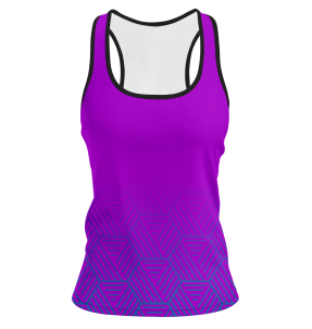 Camiseta pádel mujer tirantes sublimada modelo hexágono