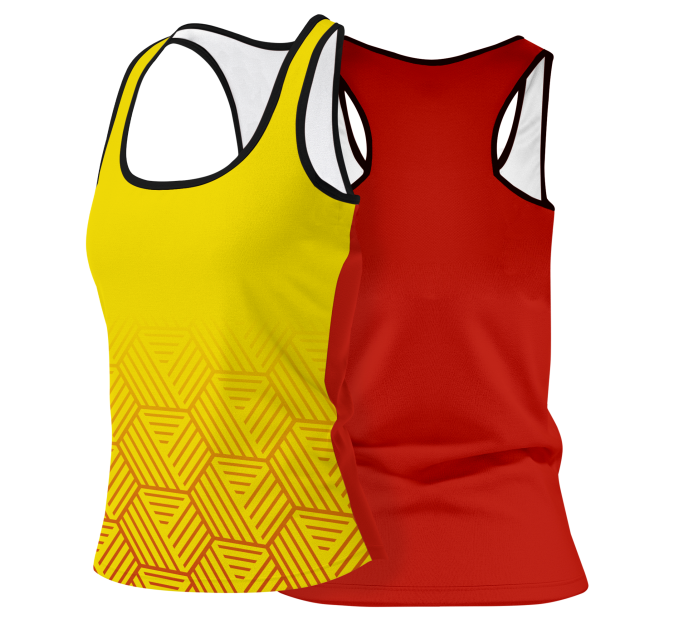 Camiseta pádel mujer tirantes sublimada modelo hexágono