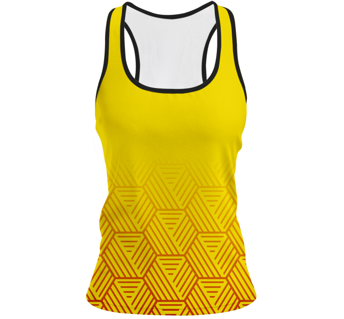 Camiseta pádel mujer tirantes sublimada modelo hexágono