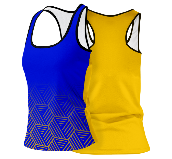 Camiseta pádel mujer tirantes sublimada modelo hexágono