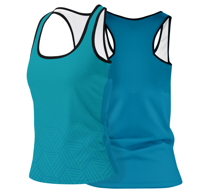 Camiseta pádel mujer tirantes sublimada modelo hexágono