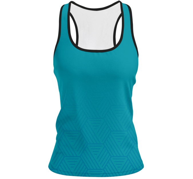 Camiseta pádel mujer tirantes sublimada modelo hexágono