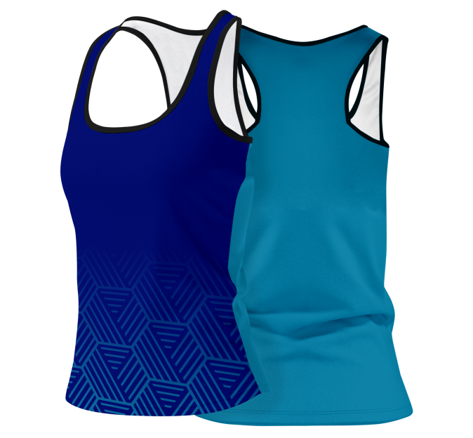 Camiseta pádel mujer tirantes sublimada modelo hexágono