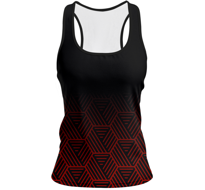 Camiseta pádel mujer tirantes sublimada modelo hexágono