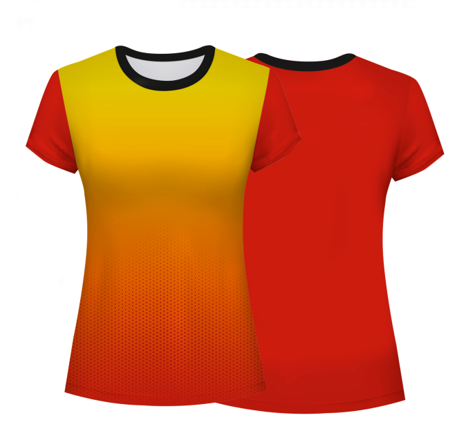 Camiseta pádel mujer manga corta sublimada modelo degradado