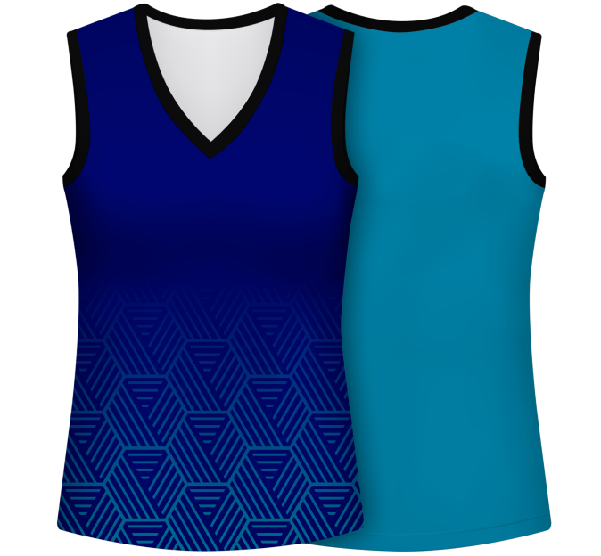 Camiseta pádel mujer sin mangas sublimada modelo hexágono