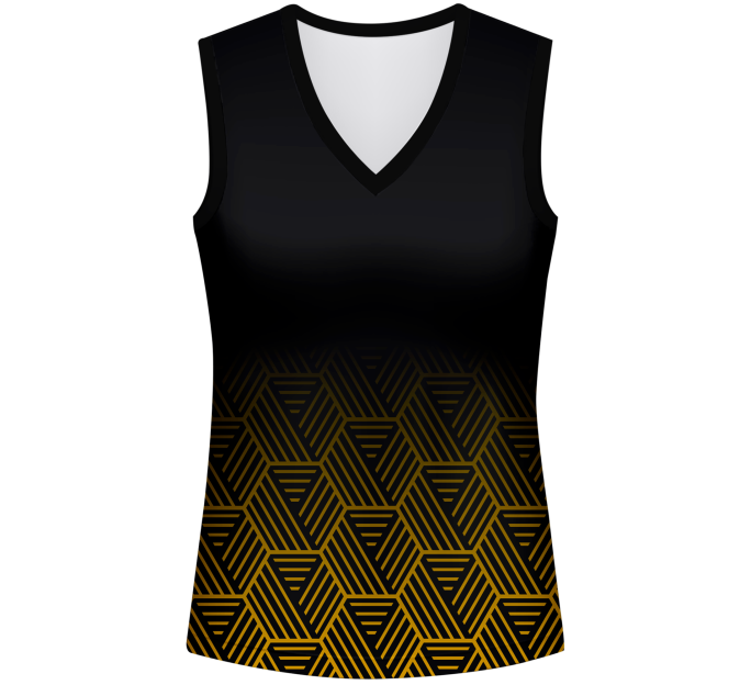 Camiseta pádel mujer sin mangas sublimada modelo hexágono