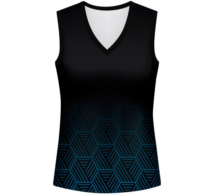 Camiseta pádel mujer sin mangas sublimada modelo hexágono