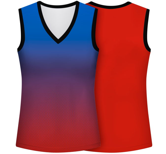 Camiseta pádel mujer sin mangas sublimada modelo degradado