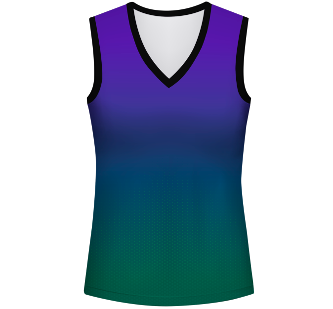 Camiseta pádel mujer sin mangas sublimada modelo degradado