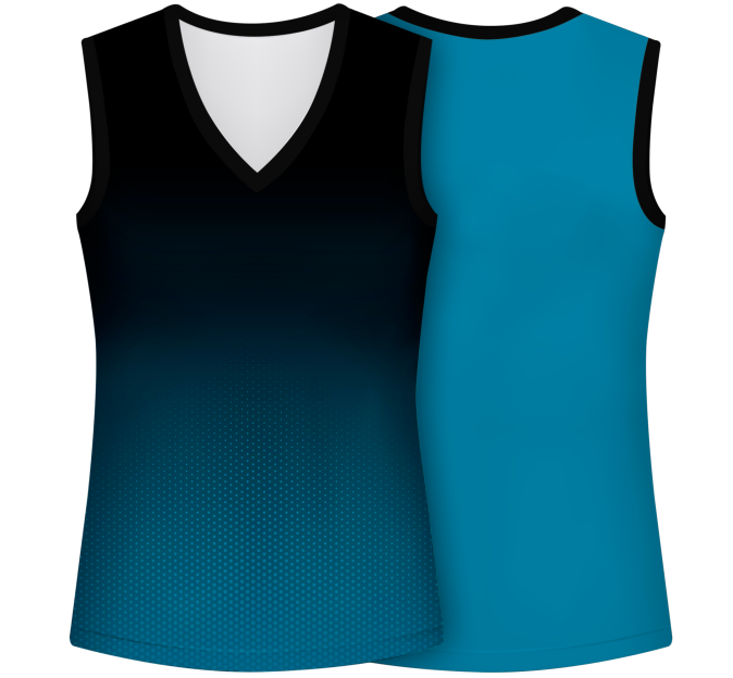 Camiseta pádel mujer sin mangas sublimada modelo degradado