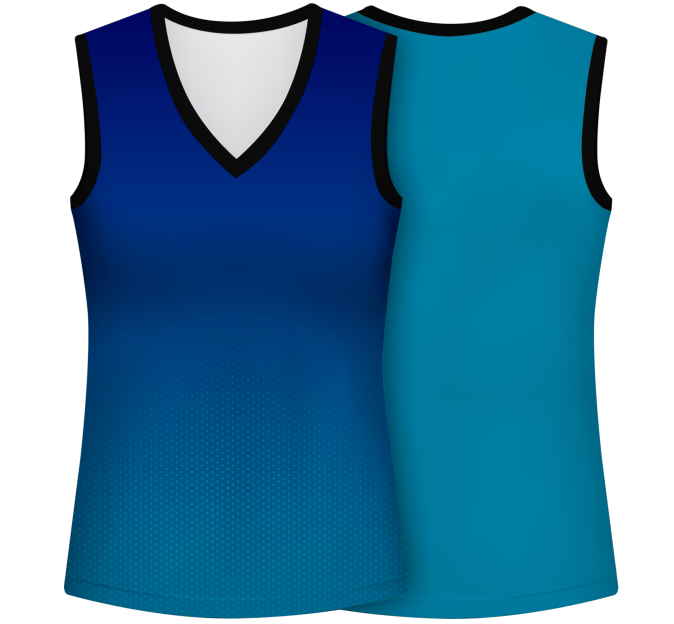 Camiseta pádel mujer sin mangas sublimada modelo degradado