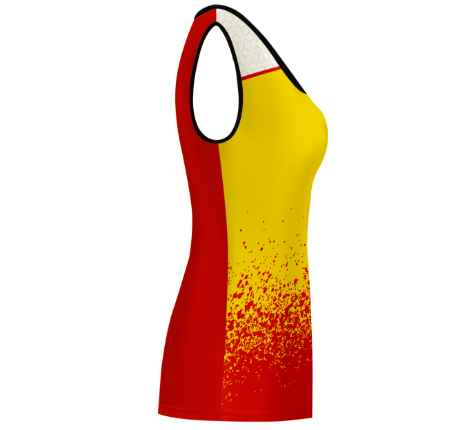 Camiseta pádel mujer sin mangas sublimada modelo corte