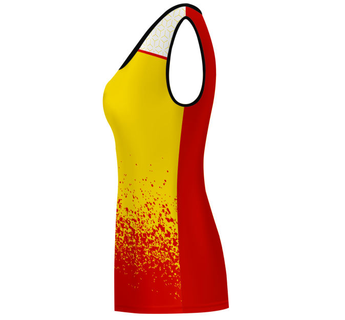 Camiseta pádel mujer sin mangas sublimada modelo corte