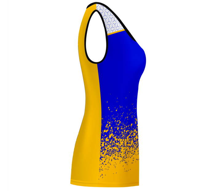 Camiseta pádel mujer sin mangas sublimada modelo corte