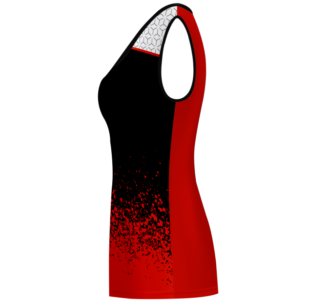 Camiseta pádel mujer sin mangas sublimada modelo corte