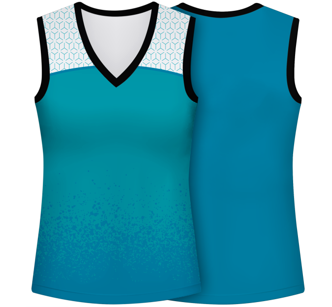 Camiseta pádel mujer sin mangas sublimada modelo corte