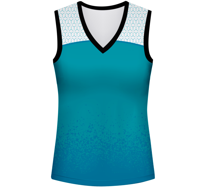 Camiseta pádel mujer sin mangas sublimada modelo corte