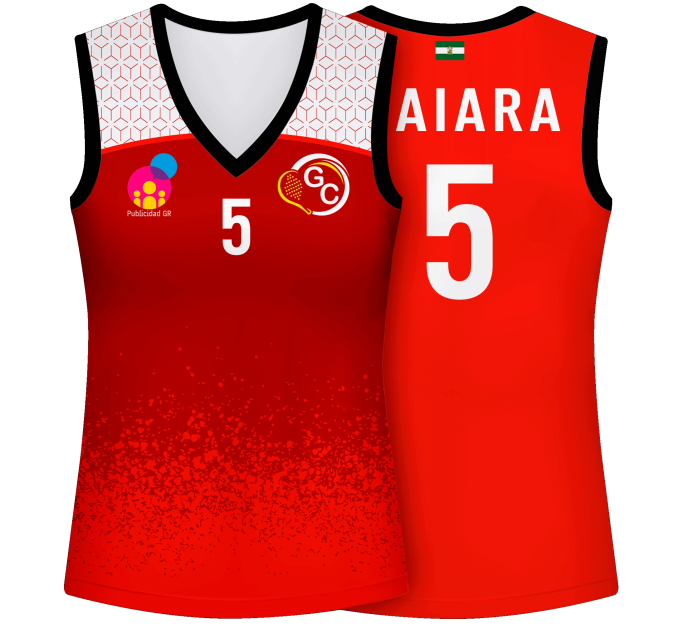 Camiseta pádel mujer sin mangas sublimada modelo corte