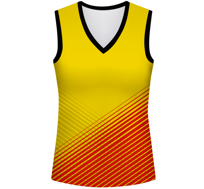 Camiseta pádel mujer sin mangas sublimada modelo rayas