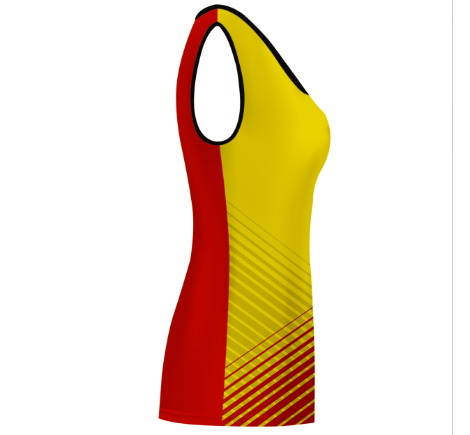 Camiseta pádel mujer sin mangas sublimada modelo rayas