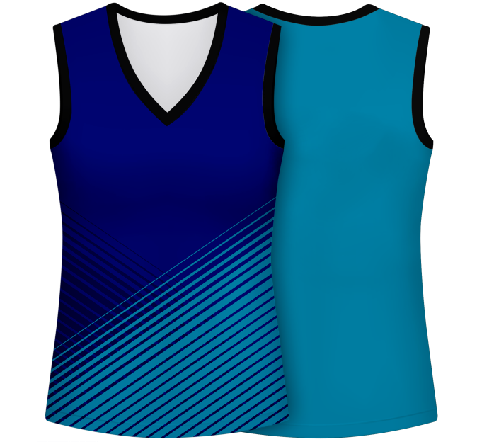 Camiseta pádel mujer sin mangas sublimada modelo rayas