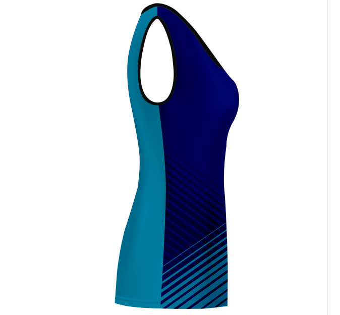 Camiseta pádel mujer sin mangas sublimada modelo rayas