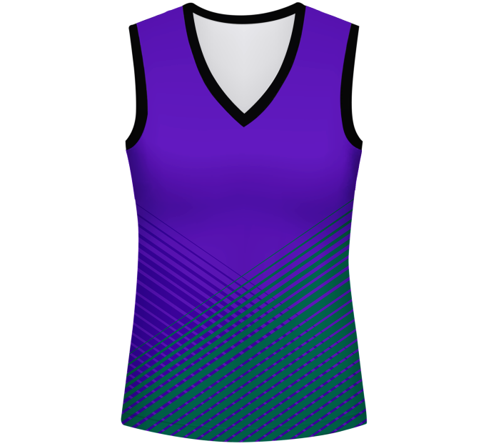 Camiseta pádel mujer sin mangas sublimada modelo rayas