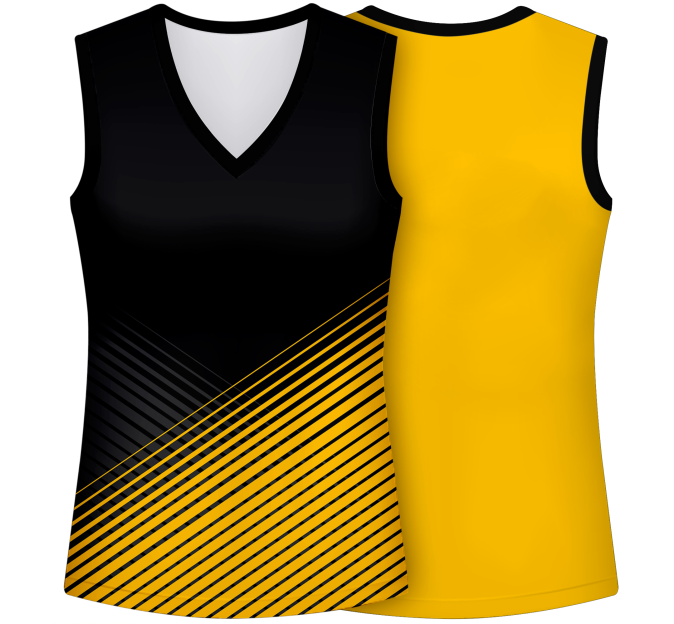 Camiseta pádel mujer sin mangas sublimada modelo rayas