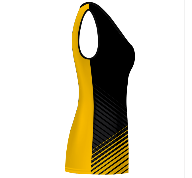 Camiseta pádel mujer sin mangas sublimada modelo rayas